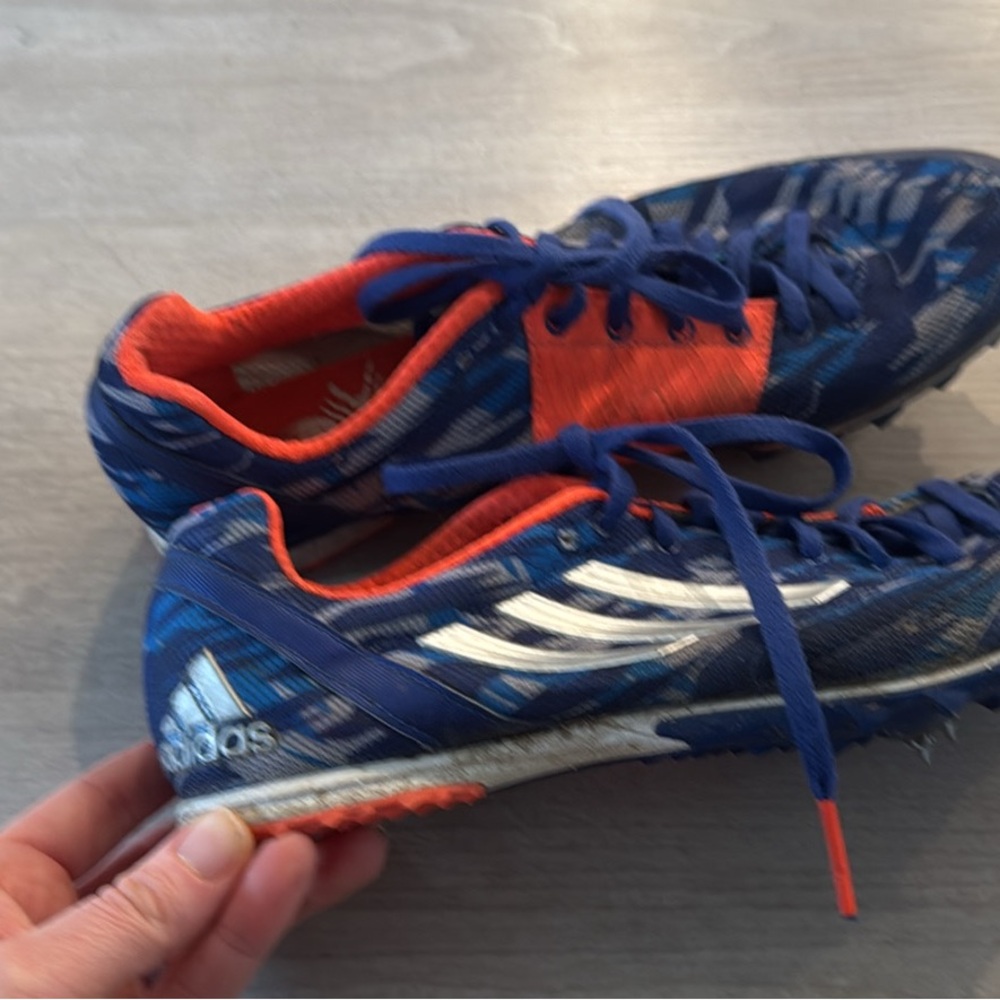 Adidas cleats Blue and Orange Athletic Shoes cross country size 9 men’s